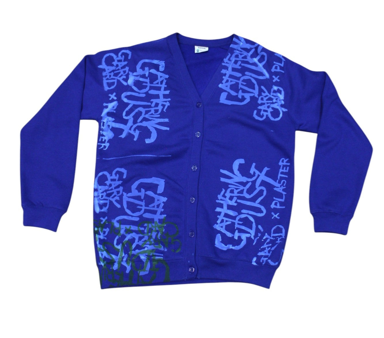 Sky Blue Logo Screenprint Cardigan Blue