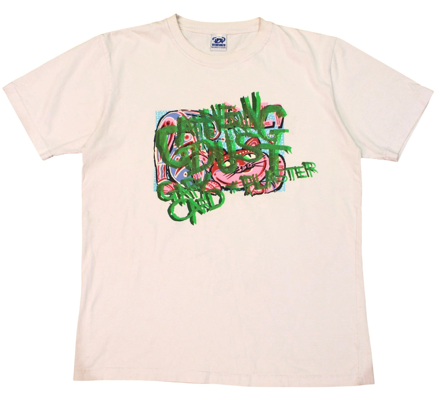 Vintage 90's Bali Cat Overprint T-shirt White