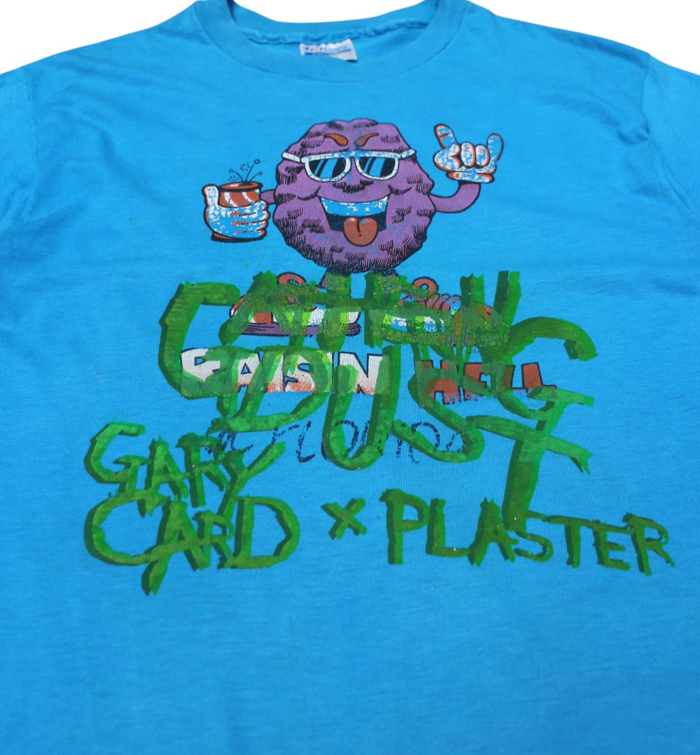 Vintage 80's "Raisin Hell" Overprint T-shirt Blue