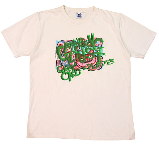 Vintage 90's Bali Cat Overprint T-shirt White