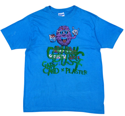 Vintage 80's "Raisin Hell" Overprint T-shirt Blue